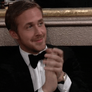 Ryan Gosling clapping as an animated gif